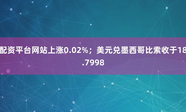 配资平台网站上涨0.02%；美元兑墨西哥比索收于18.7998