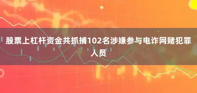 股票上杠杆资金共抓捕102名涉嫌参与电诈网赌犯罪人员